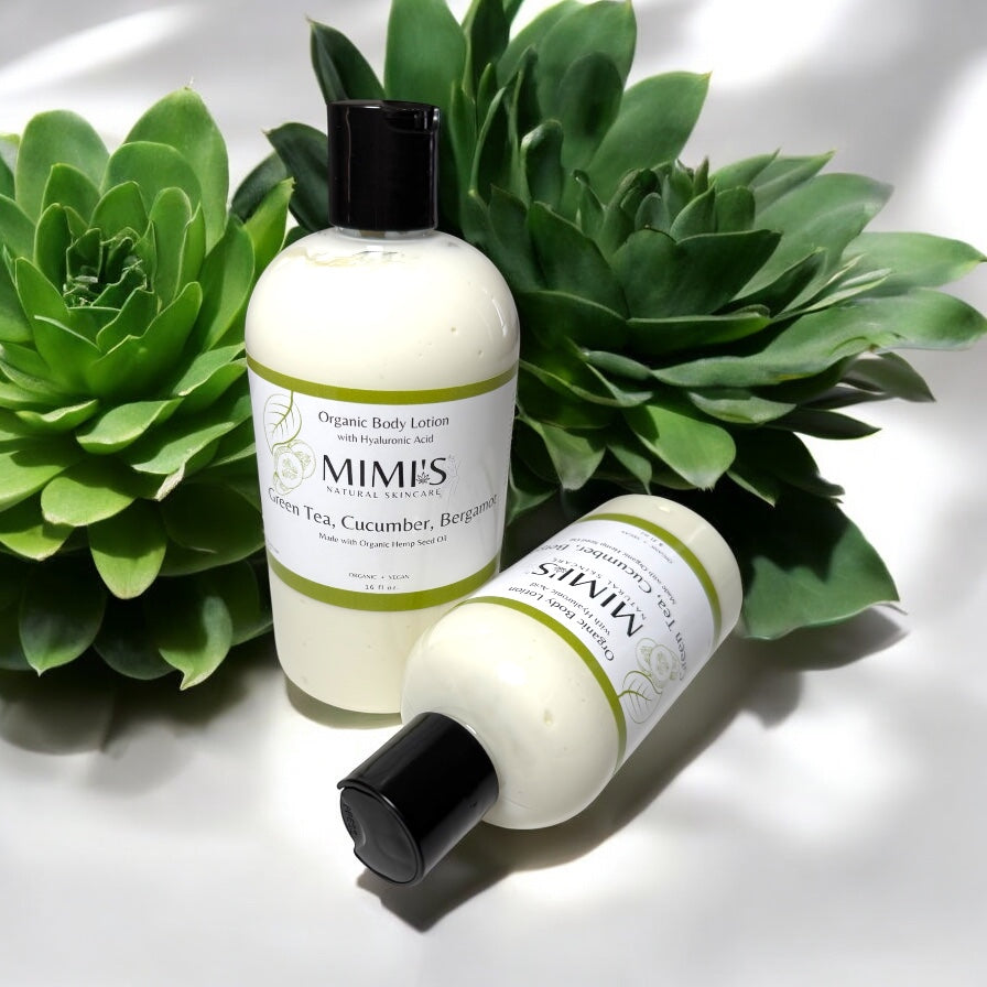 NEW SCENT! Organic Body Lotion  w/ Hyaluronic Acid, Cucumber Bergamot